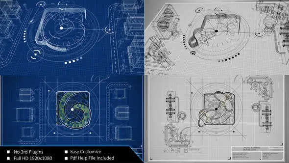 Videohive Digital Blueprint Reveal Logo 27111067