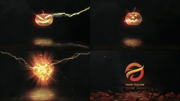 Videohive Halloween Pumpkins Explosion Logo Reveal 48414435