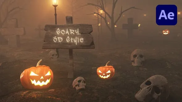 Videohive Scary Halloween 3D Logo Intro 48461725