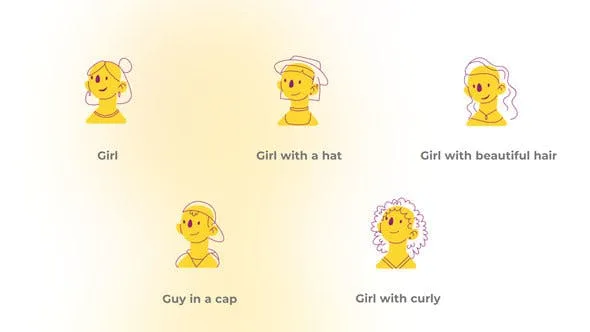 Videohive Yellow and Line Avatars - Avatars Concept 47718428