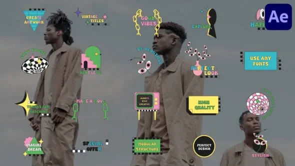 Videohive Colorful Vintage Titles for After Effects 48634784