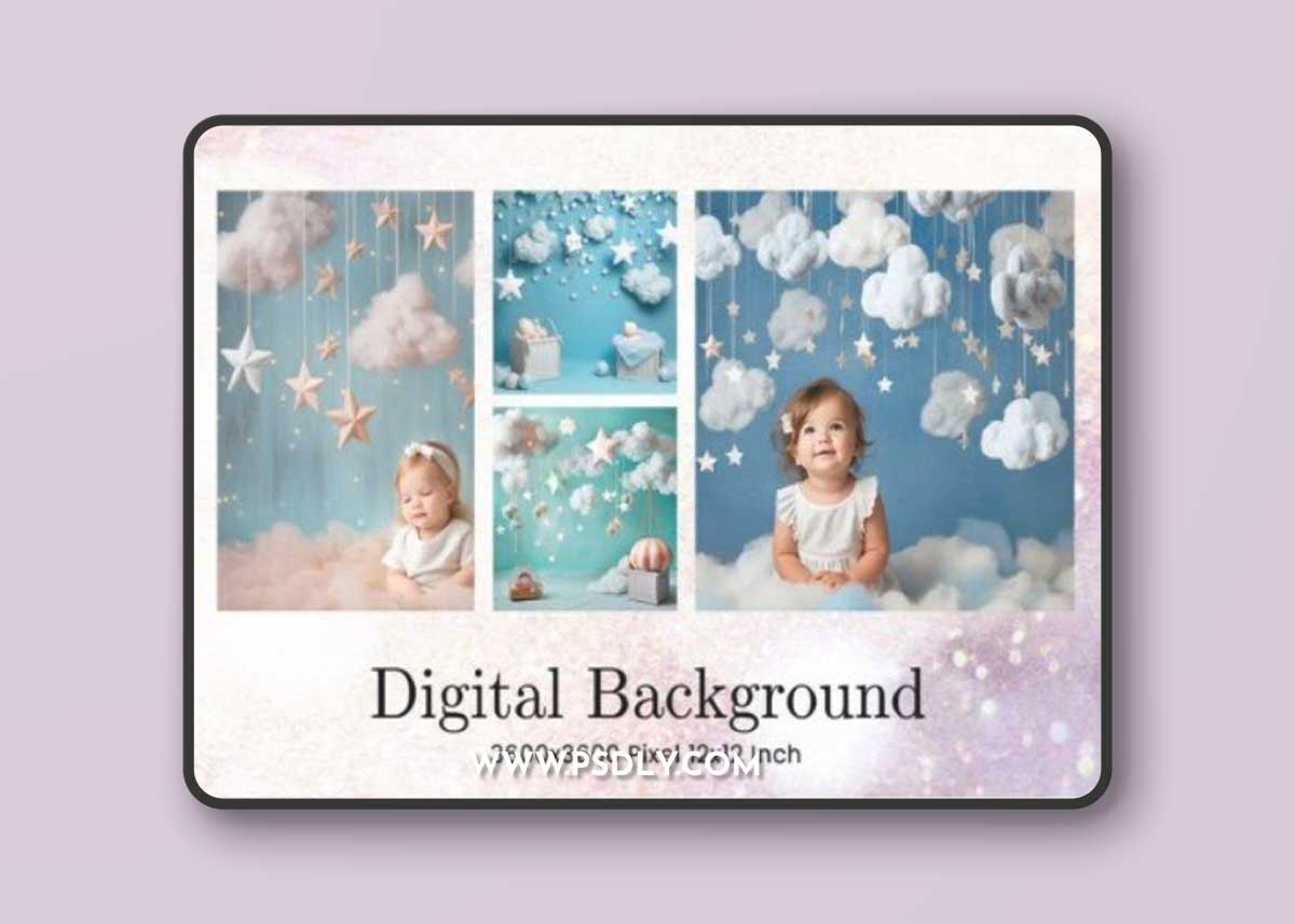 New Born Studio Baby Backdrop Overlays