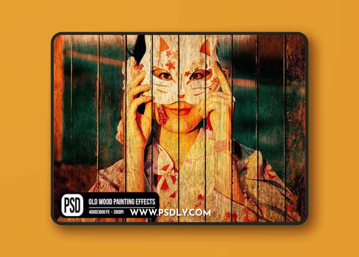 Old Wood Painting Photo Effects