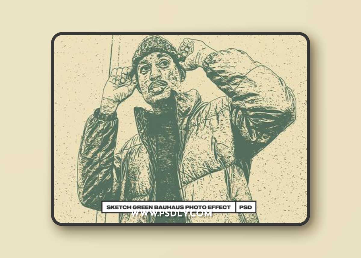 Sketch Green Bauhaus Photo Effect