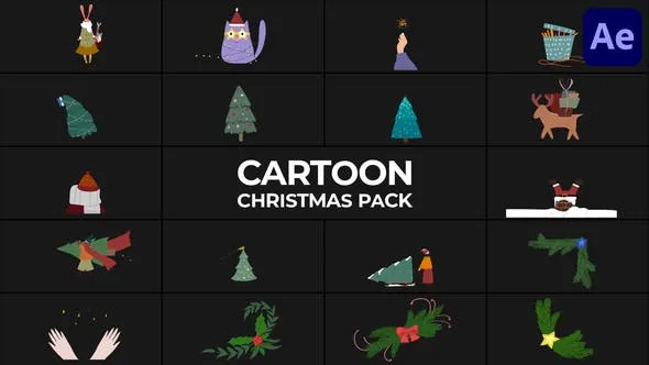 Videohive Cartoon Christmas Animations for After Effects 48947564
