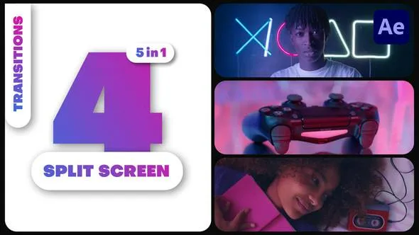 Videohive Multiscreen Transitions - 4 Split Screen 49367412