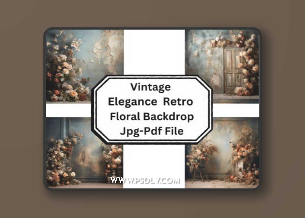 Vintage Elegance - Retro Floral Backdrop