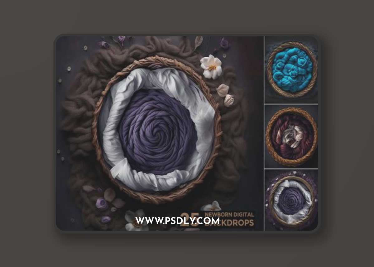 25 Newborn Digital Backdrops - Backgrounds