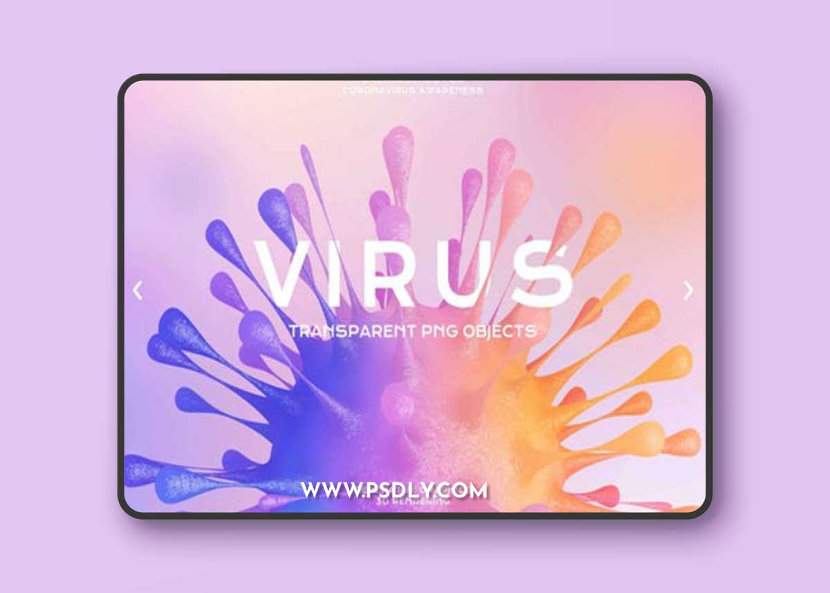 3D Virus Illustrations - Transparent PNG Objects