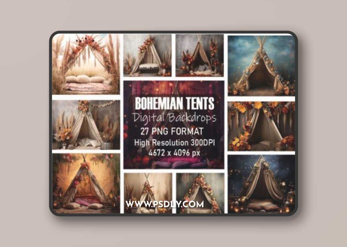 Beautiful Bohemian Tent Backdrops