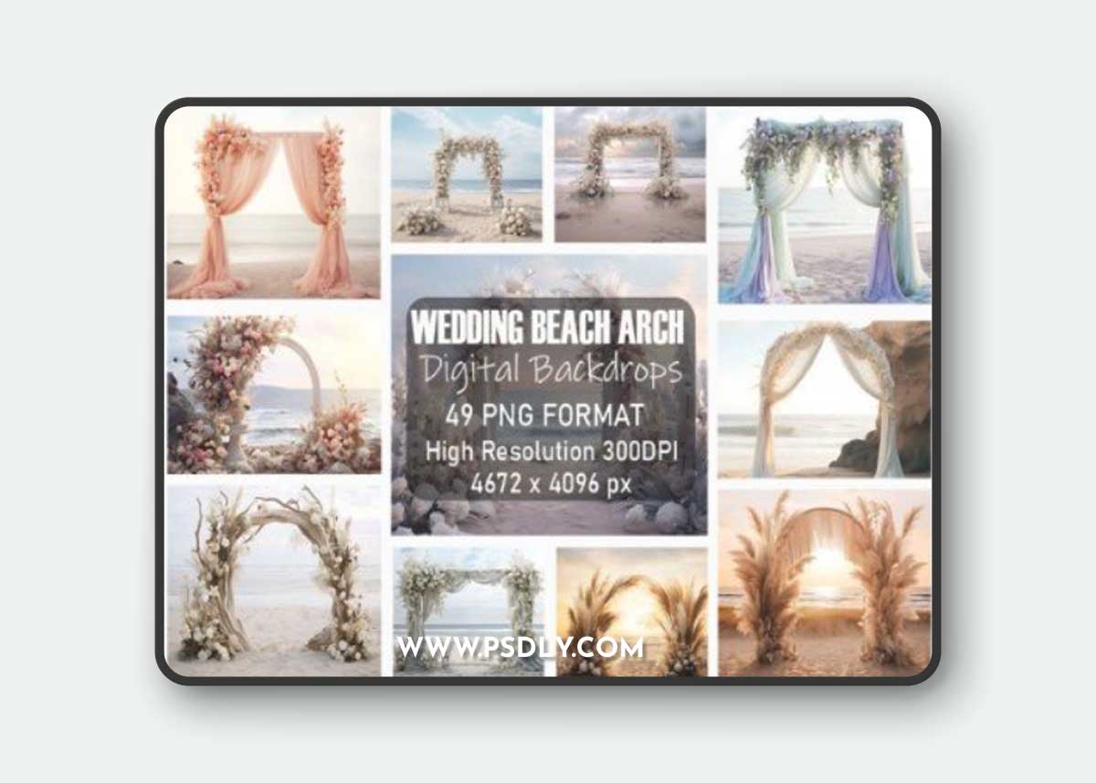 Elegant Wedding Arch on Beach Backdrops