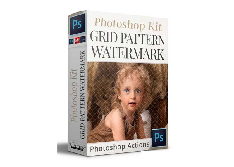 LSP Actions - Watermark Grid Kit Photoshop Action & Pattern File