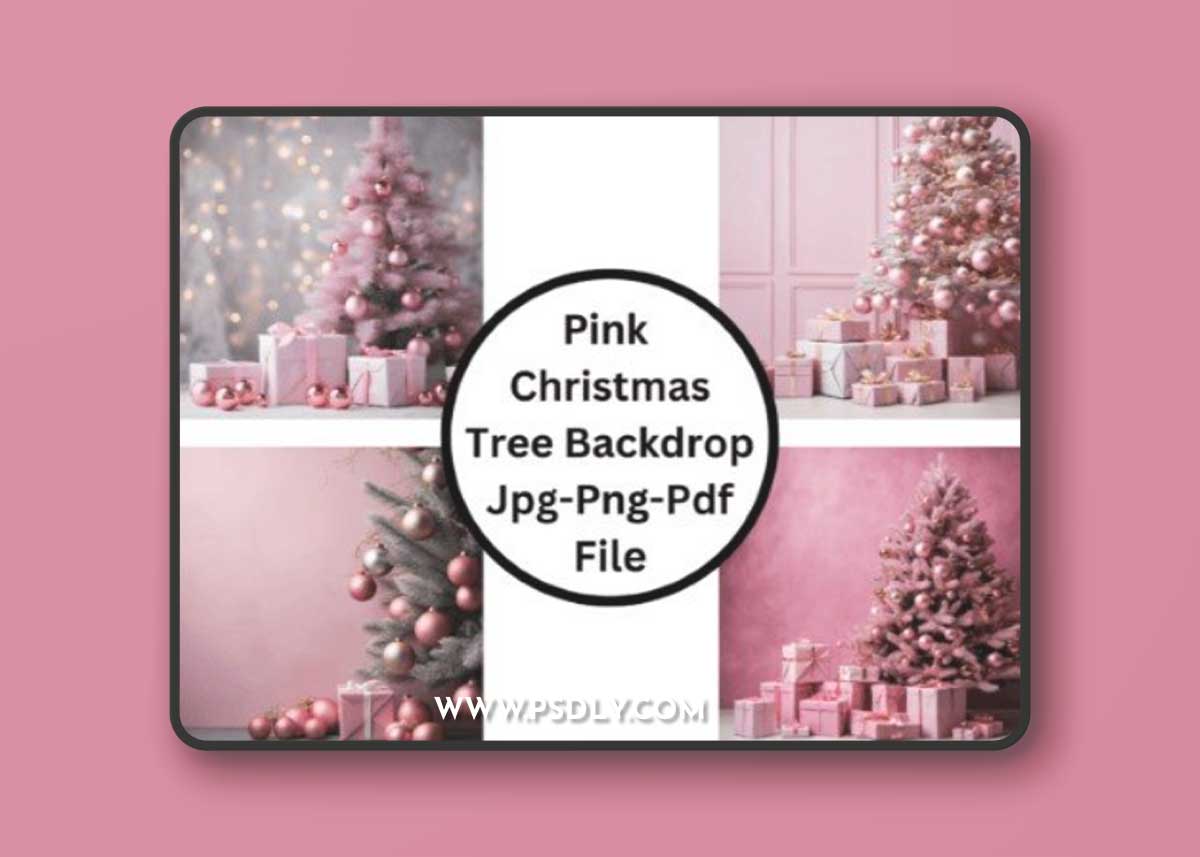 Pink Christmas Tree Backdrop