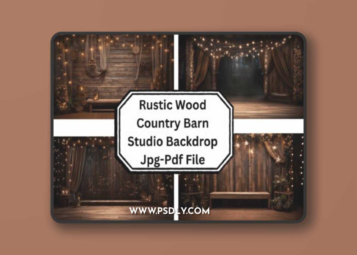 Rustic Wood Country Barn Studio Backdrops