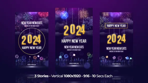 Videohive Happy New Year Wishes 2024 Instagram Stories 49906155