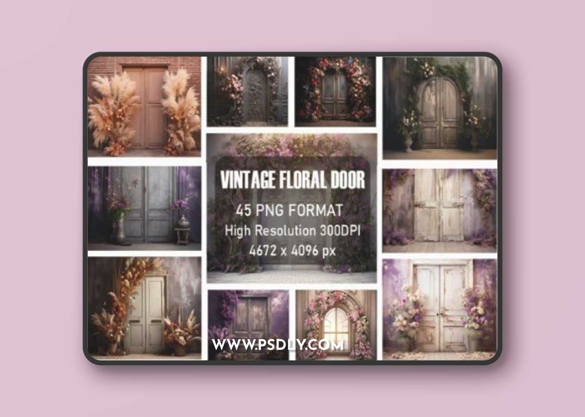 Vintage Floral Door Backdrops