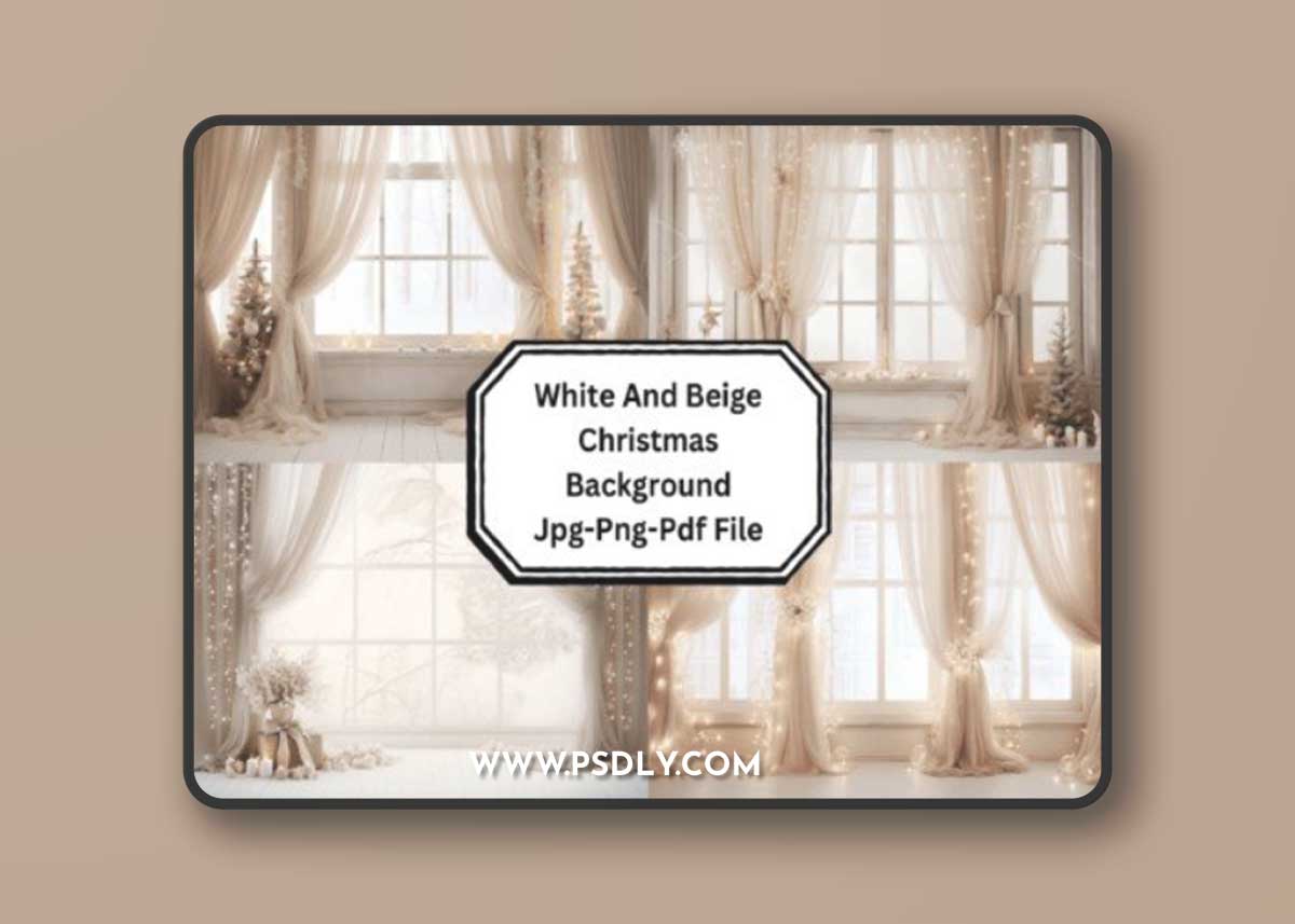 White and Beige Christmas Background