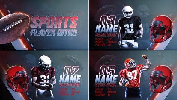 Videohive American Football Player Intro 48999372