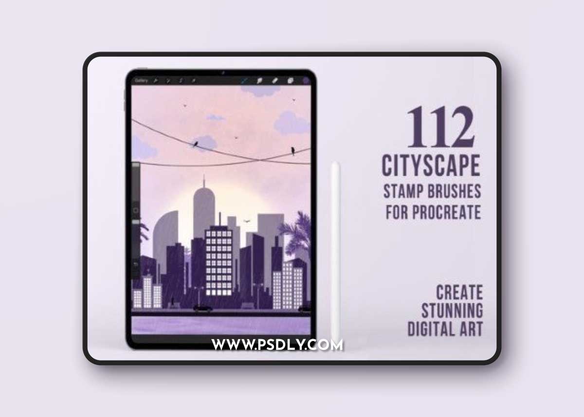 112 Cityscape Procreate Stamp Brushes