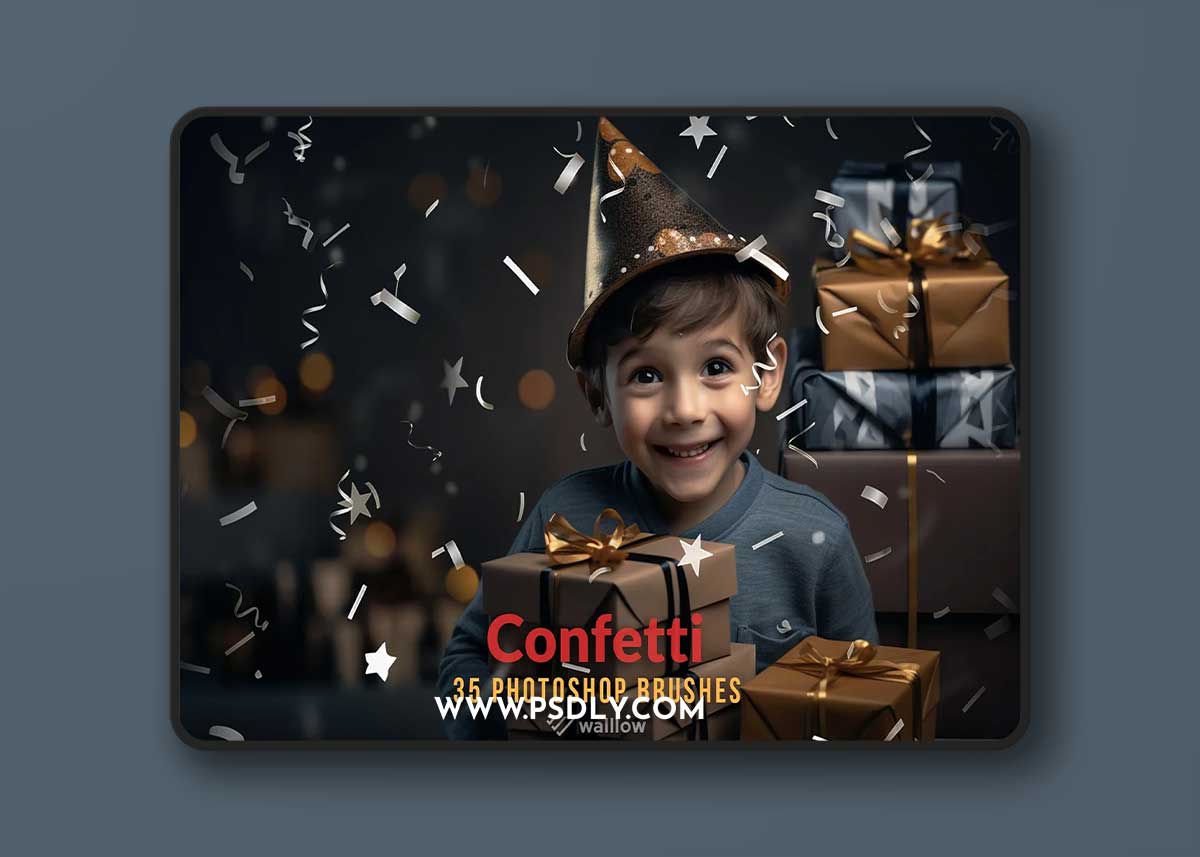 35 Confetti photoshop brushes