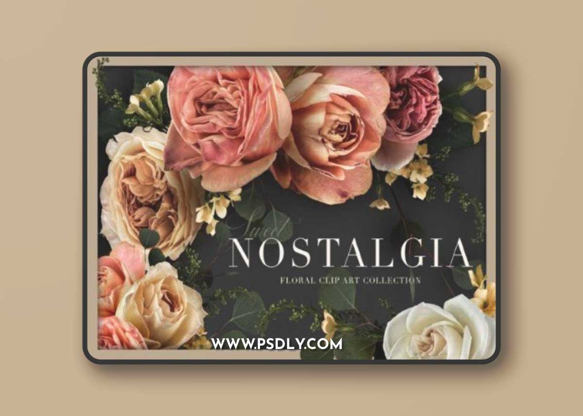 Creativemarket - Nostalgia Rose Floral Clip Art