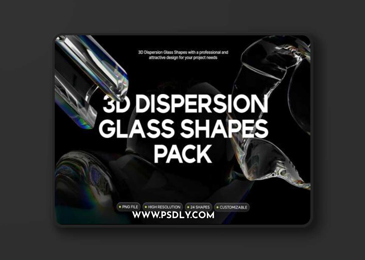 Dispersion 3D Glass Shapes Pack