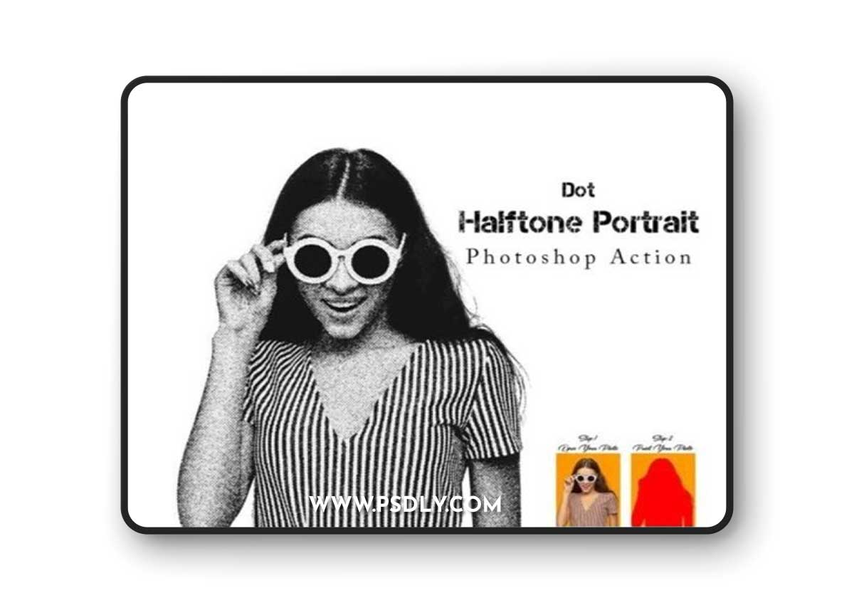 Dot Halftone Portrait Ps Action 88812295