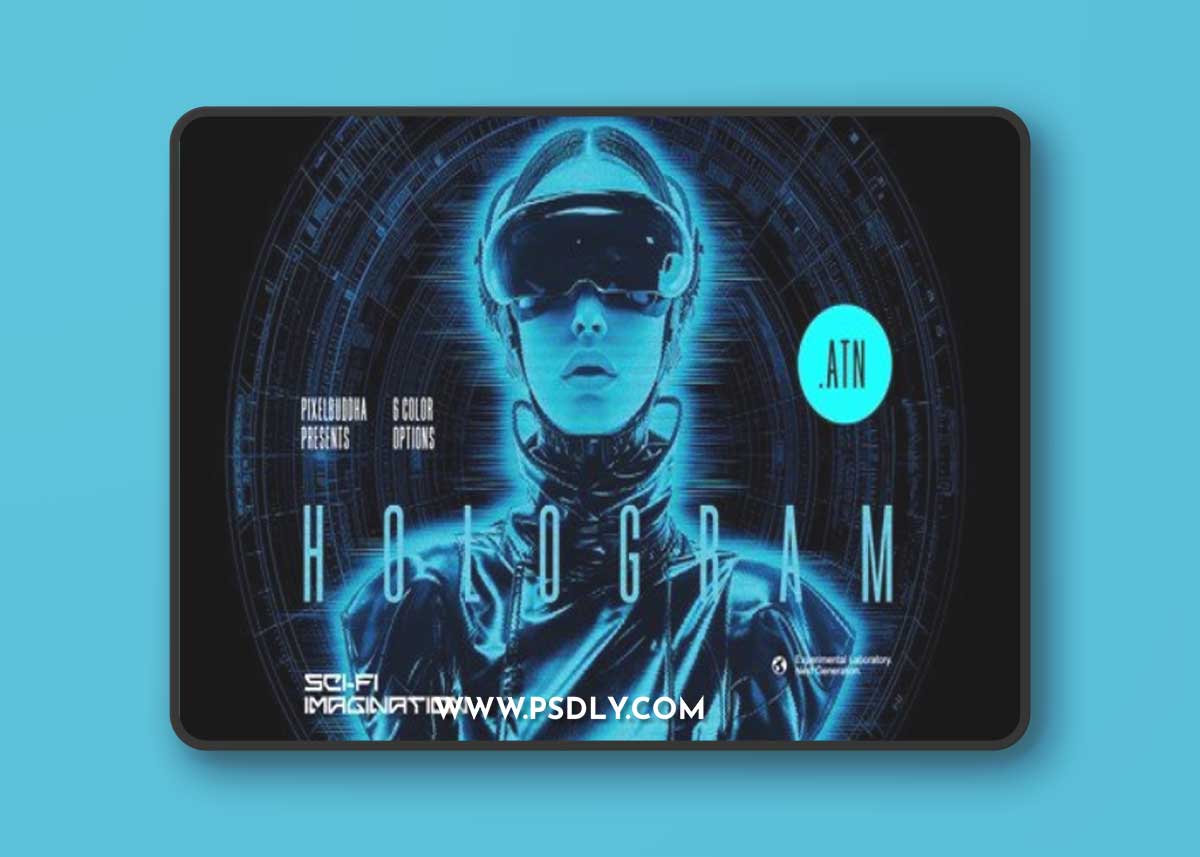 HUD Hologram Photoshop Action TWMG3R5