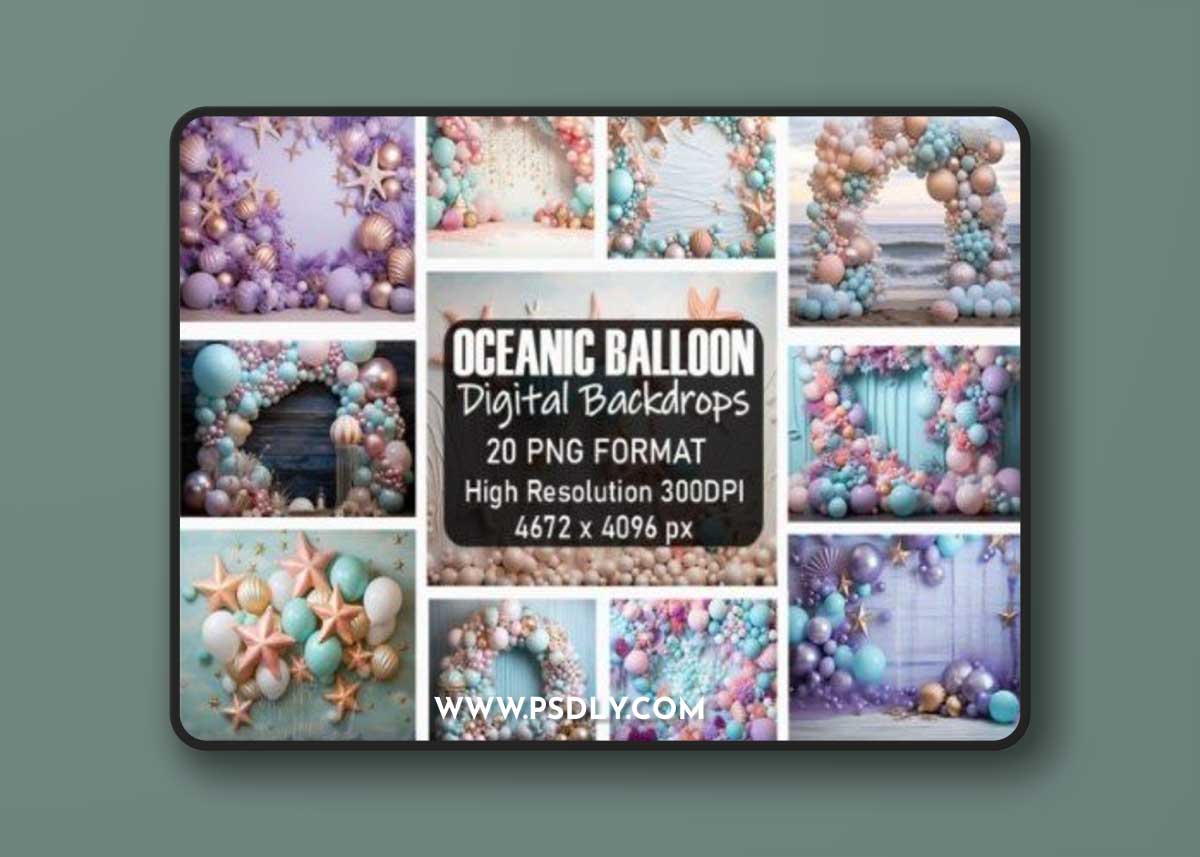 Oceanic Balloon Decor Backdrops