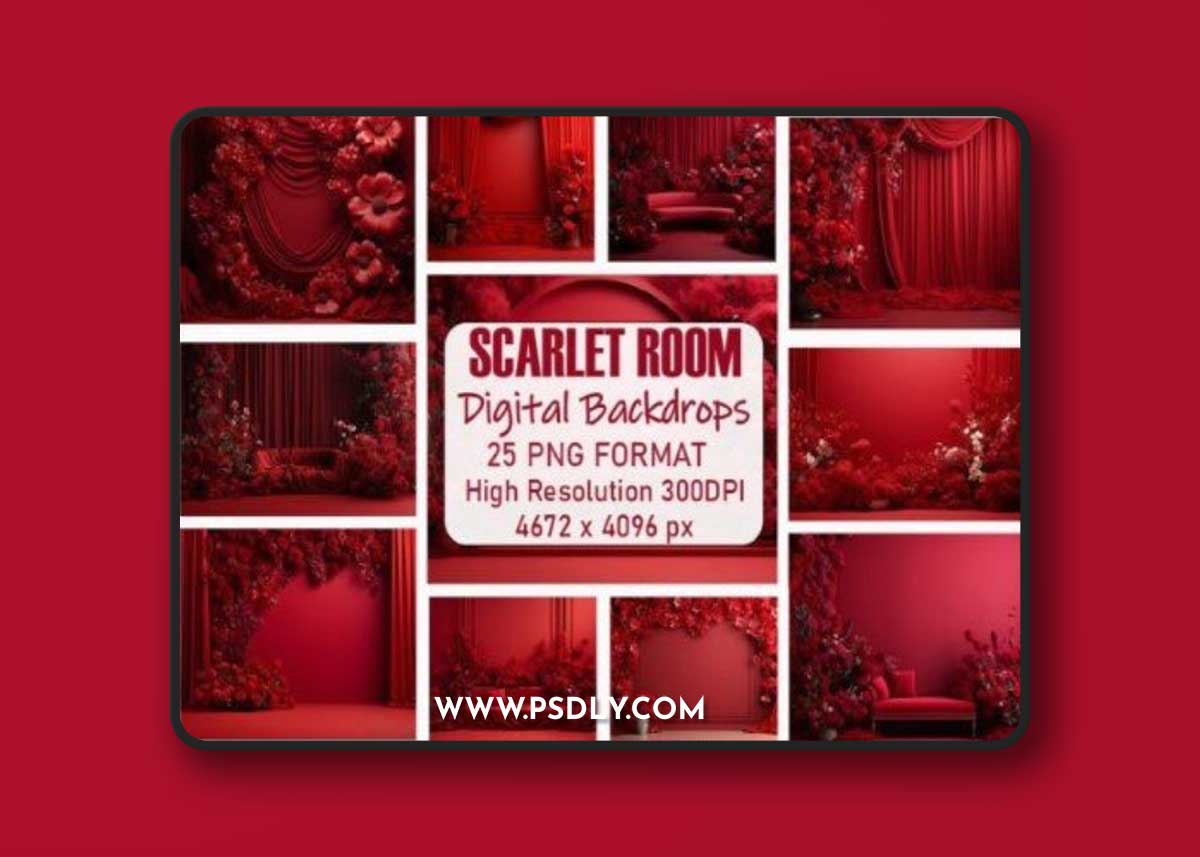 Scarlet Blossom Room Backdrops