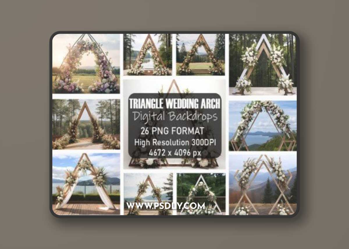 Triangle Floral Wedding Arch Backdrops