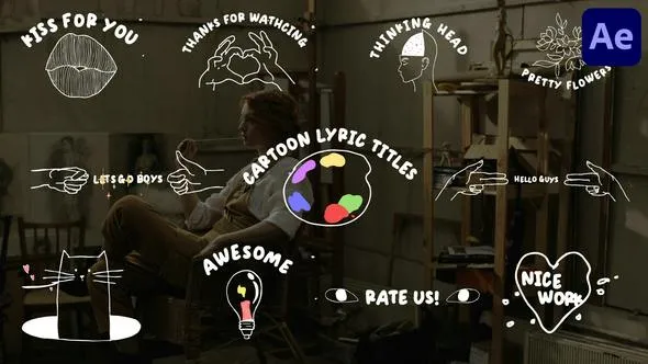 Videohive Cartoon Lyric Titles for After Effects 50482335