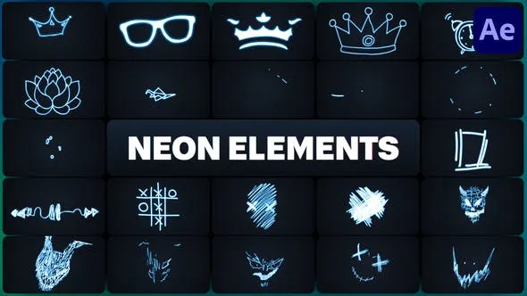 Videohive Neon Elements for After Effects 50689371