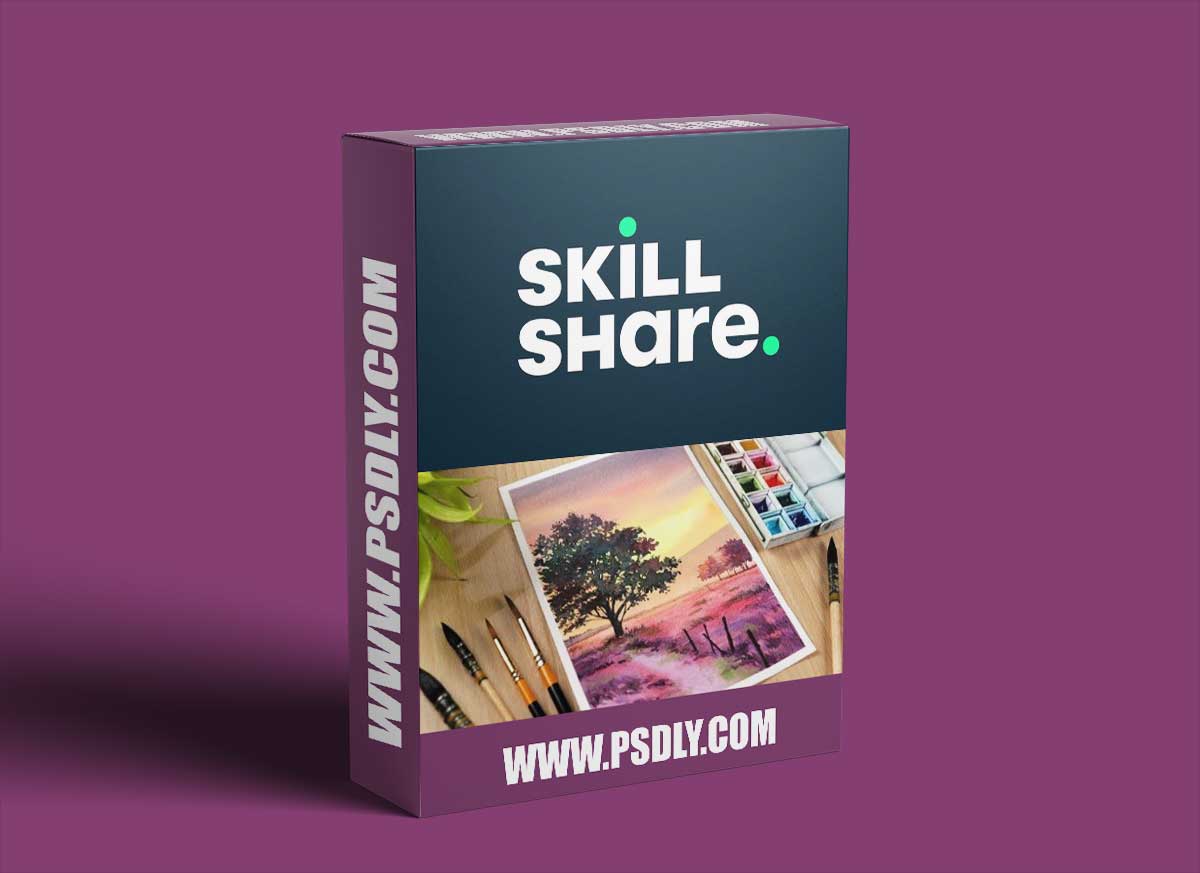 Watercolor Sunset Painting: Learn to Paint Pink Sunset and Tree