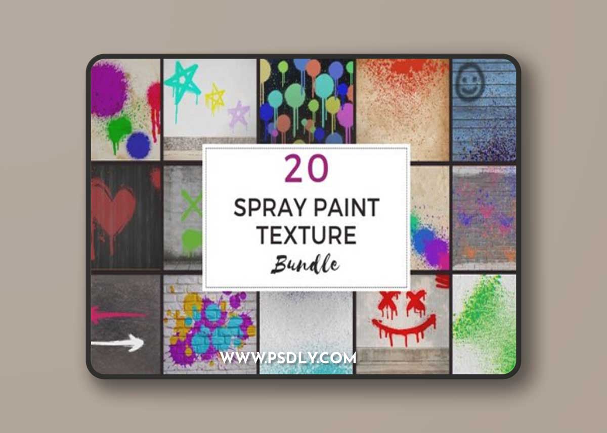 20 Spray Paint Textures Bundle