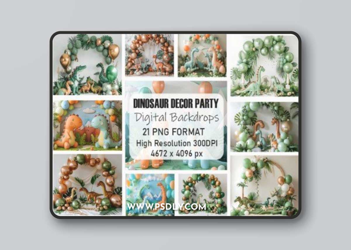 Dinosaur Decor Digital Backdrops