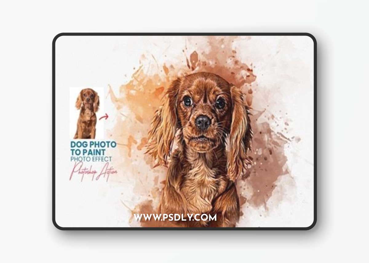 Dog Photo to Paint Photoshop Action 93152721