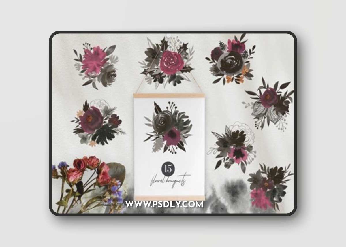 Floral Ink Hand Painted Collection 93340728