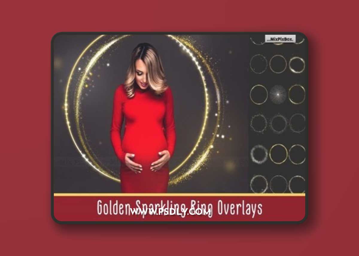 Golden Sparkling Ring Overlays 93150647