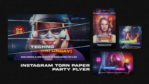 Videohive Instagram Torn Paper Party Flyer 51022887