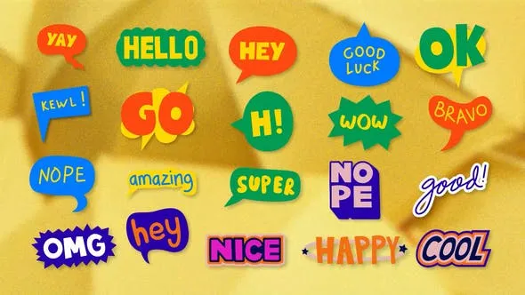 Videohive Sticker Pack - Bubble Speech After Effects Project Template 51468771