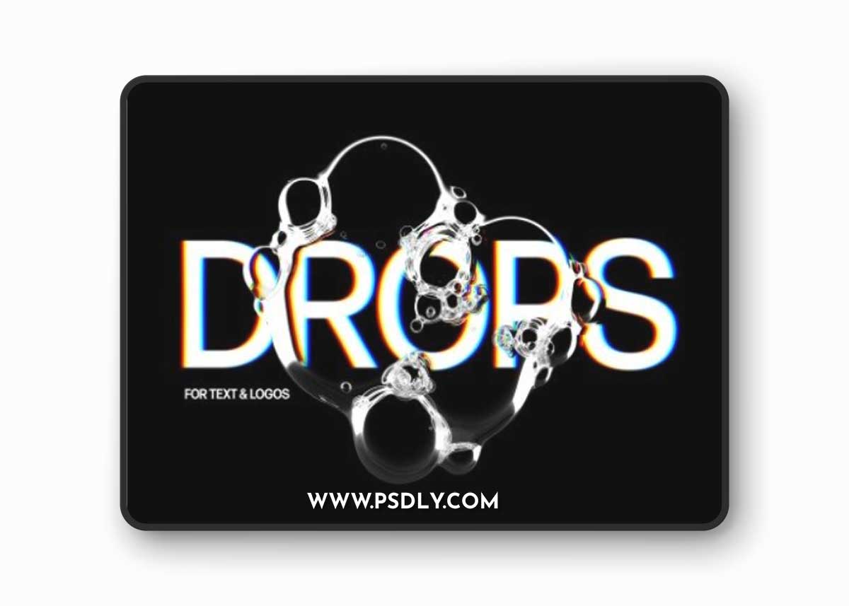 Black Water Drop Text Effect Mockup With Generative AI