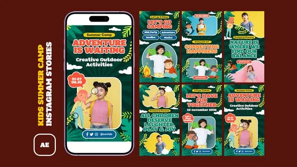Videohive Kids Summer Camp Instagram Stories 51742674