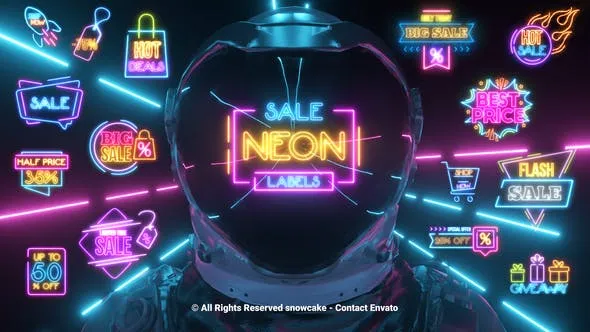 Videohive Sale Labels Neon 51603872