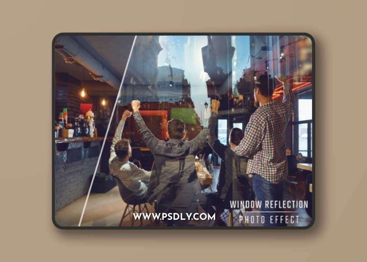 4 Window Glass Reflection Photo Effect Overlays