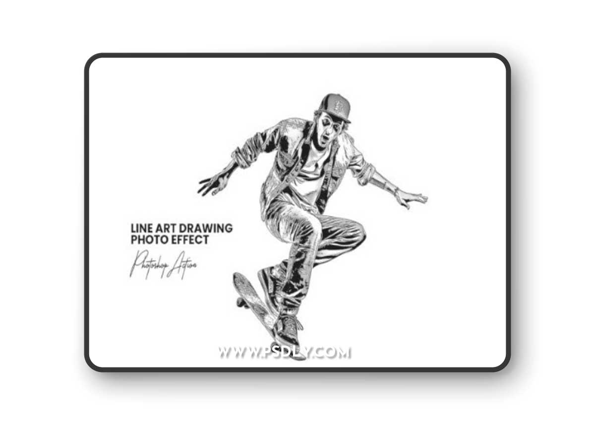Line Art Drawing Photoshop Action