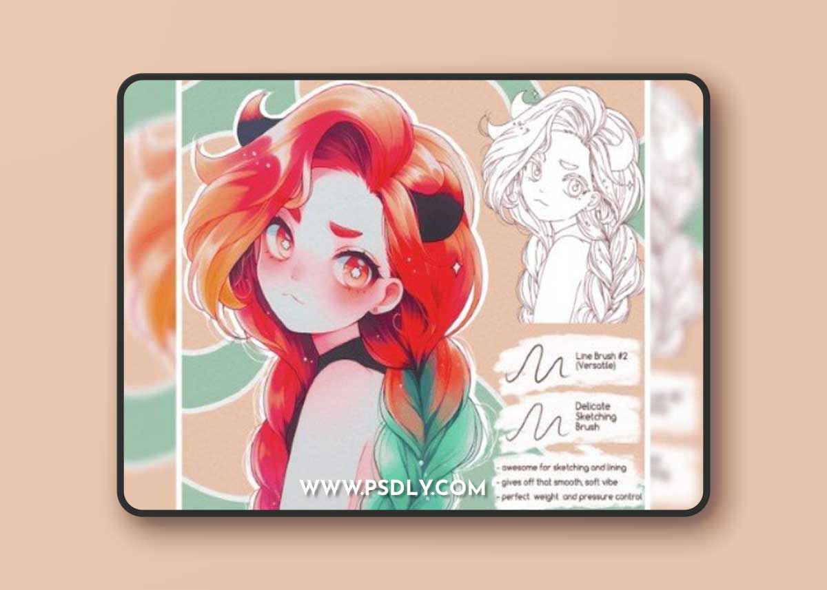 Soft LineArt Brushes for Procreate