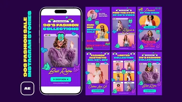 Videohive 90s Fashion Sale Instagram Stories 51968622