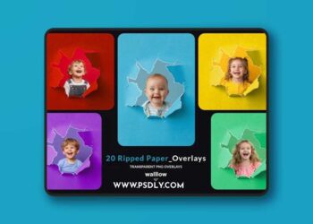 Ripped paper png transparent photoshop overlays