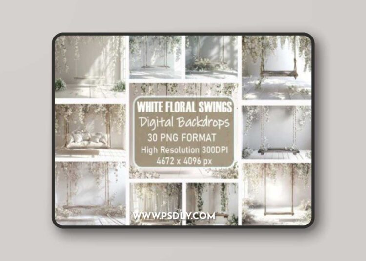 White Floral Swings Backdrops Bundle 1 White Floral Swings Backdrops Bundle